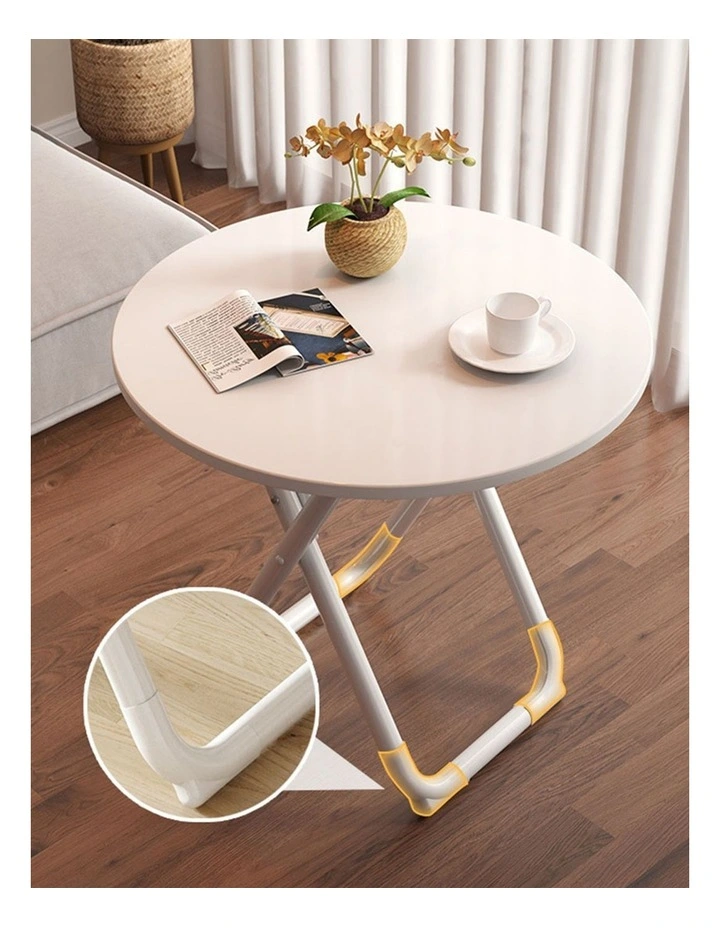 Modern Minimalist Table with Sleek Surface Stylish 80cm in White image 7
