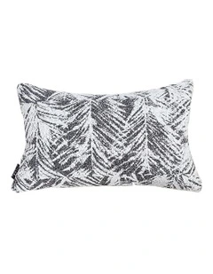 Modern Palm Leaf Print Contemporary Throw Pillow 35cm in Charcoal Grey