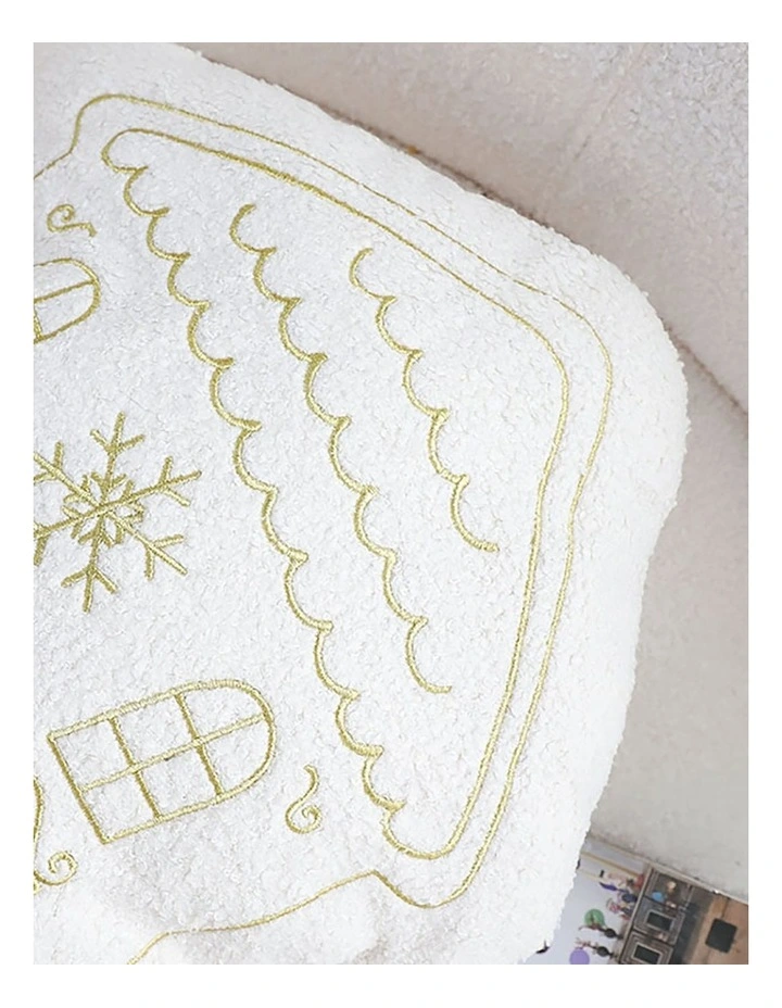 Festive Christmas House Shaped Holiday Throw Pillow 45cm in White image 6