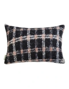 Modern Plaid Pattern Decorative Pillow 35cm in Blush Pink Grey