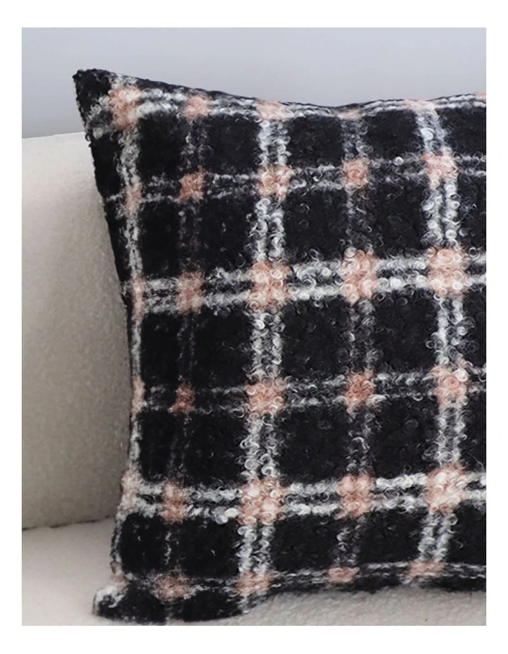 Modern Plaid Pattern Decorative Cushion 50cm in Pink Gray image 7