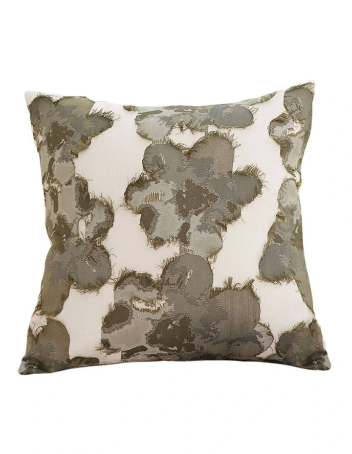 Abstract Watercolor Print Contemporary Cushion 45cm in Gray Floral image 1