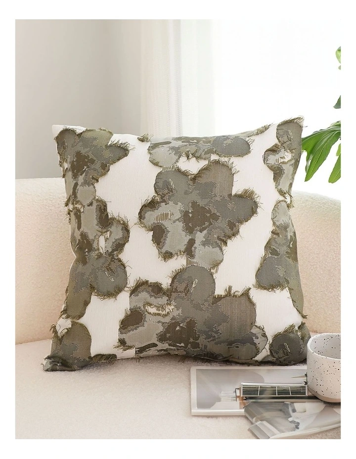 Abstract Watercolor Print Contemporary Cushion 45cm in Gray Floral image 2
