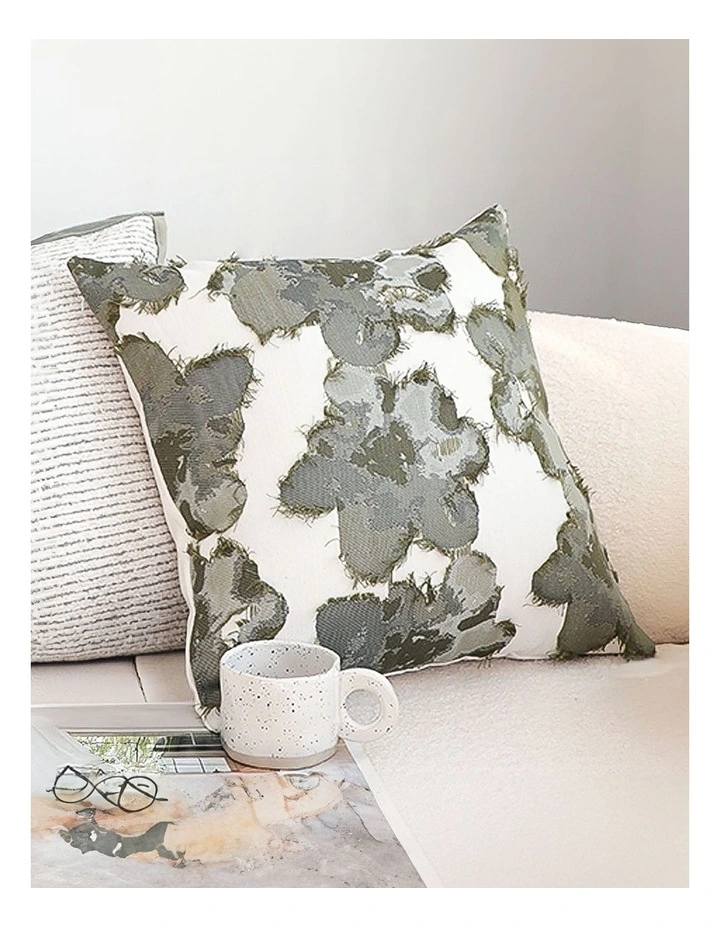 Abstract Watercolor Print Contemporary Cushion 45cm in Gray Floral image 3