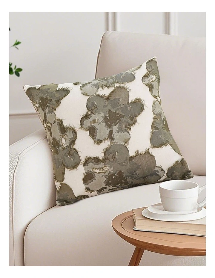 Abstract Watercolor Print Contemporary Cushion 45cm in Gray Floral image 4