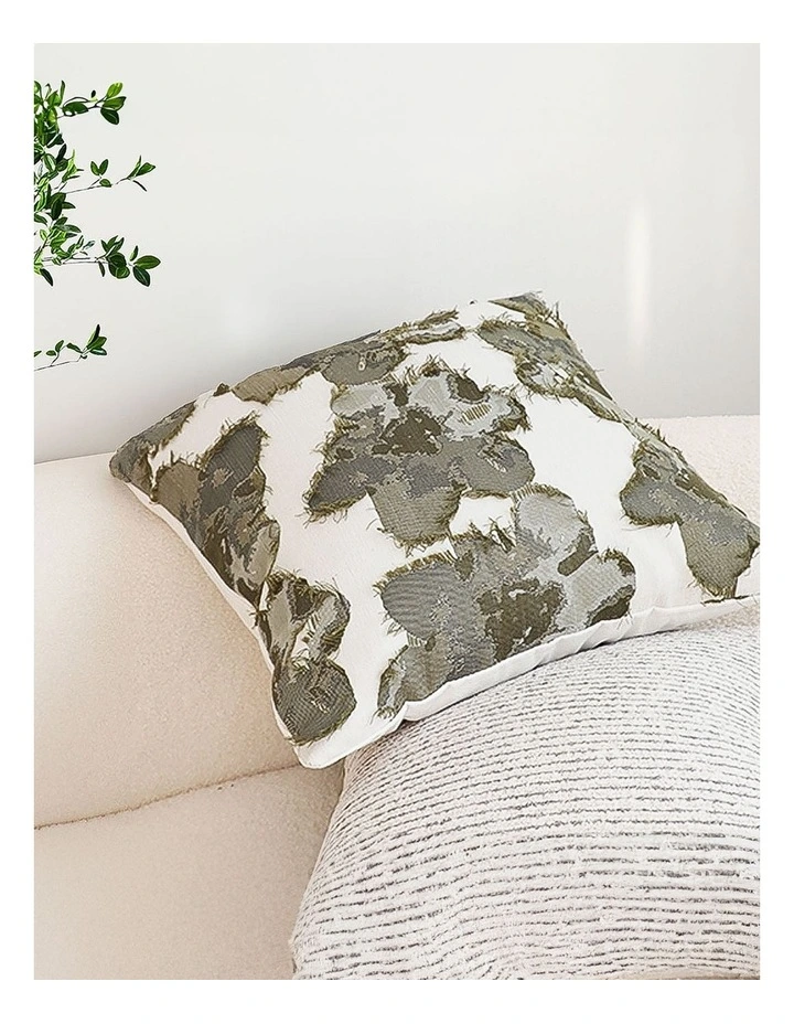Abstract Watercolor Print Contemporary Cushion 45cm in Gray Floral image 6