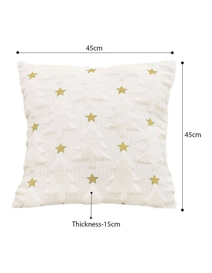 Celestial Textured Gold Star Pattern Cushion in 45cm in Cream image 5