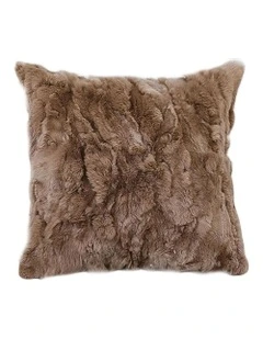 Luxurious Faux Fur Plush Textured Throw Pillow 50cm in Brown