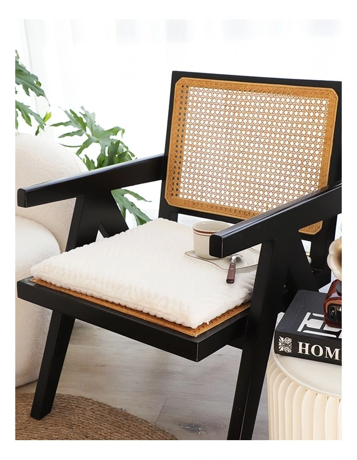 Chevron Square Cushion Soft Leaning Plush Backrest Throw Seat Pillow in White image 3