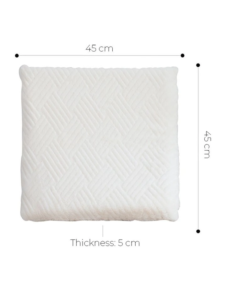 Chevron Square Cushion Soft Leaning Plush Backrest Throw Seat Pillow in White image 5
