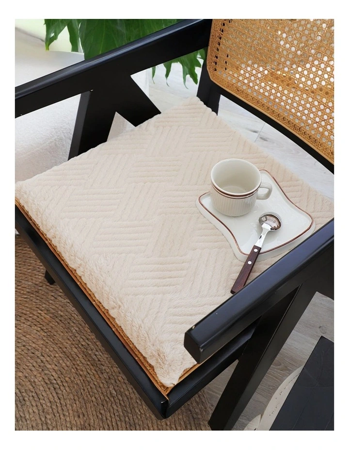 Chevron Square Cushion in Beige image 2
