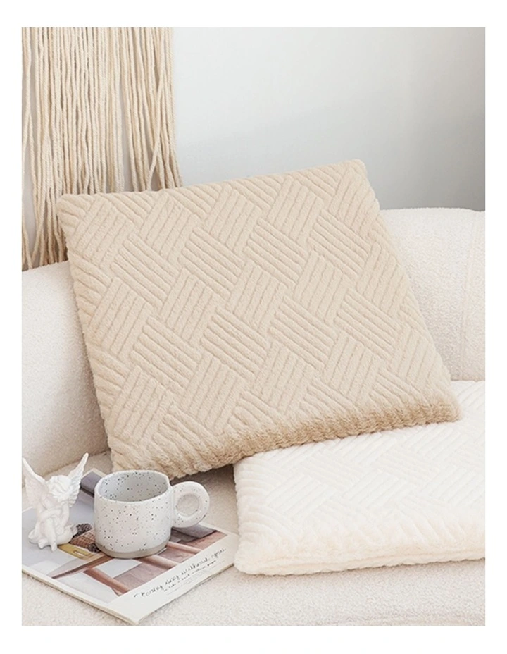 Chevron Square Cushion in Beige image 6