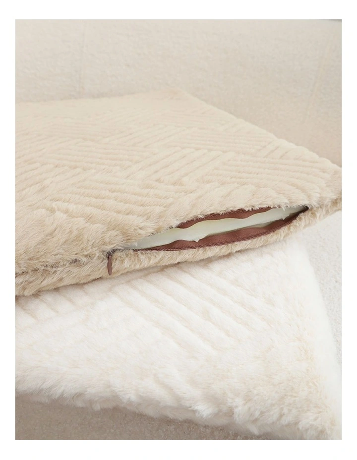 Chevron Square Cushion in Beige image 7