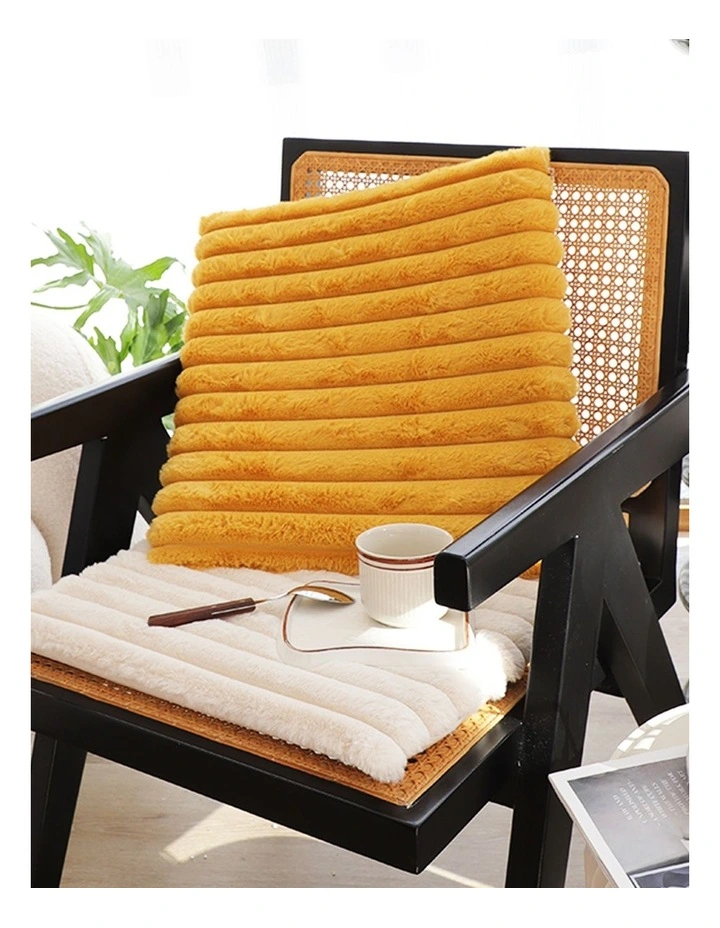Corduroy Square Cushion in Golden image 3