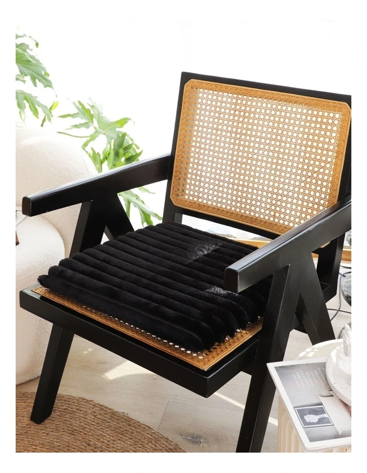 Corduroy Square Cushion in Black image 4