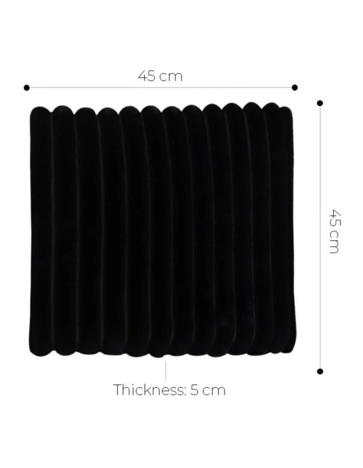 Corduroy Square Cushion in Black image 5