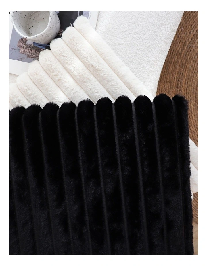 Corduroy Square Cushion in Black image 6