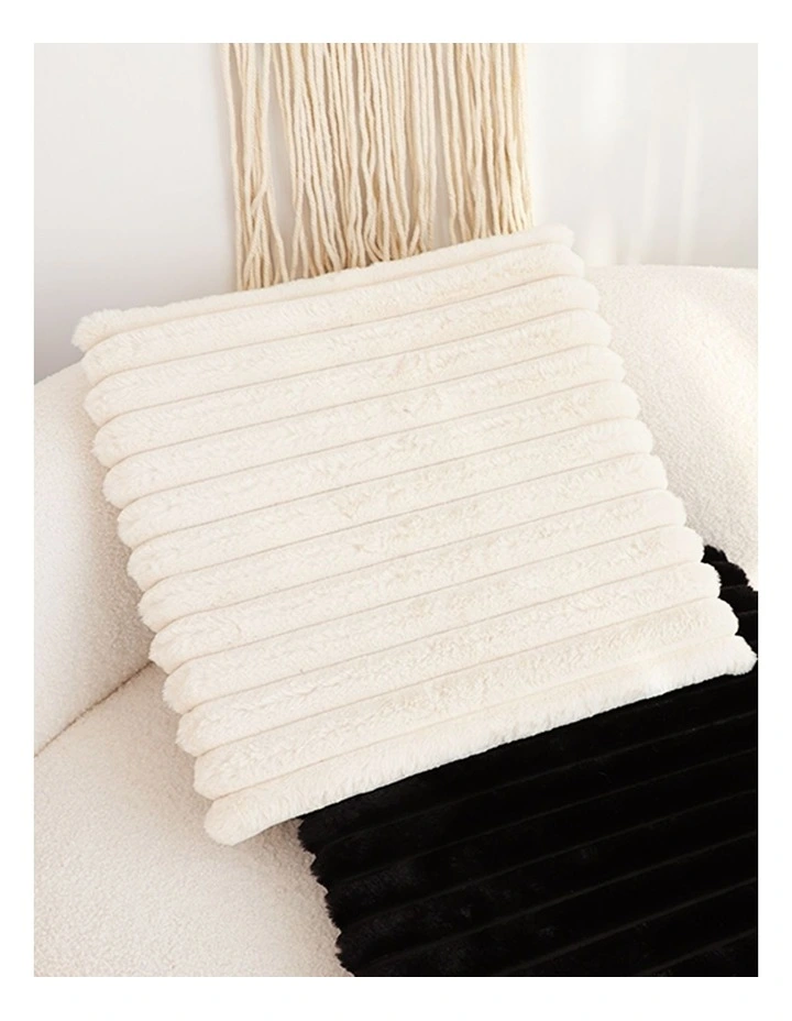 Corduroy Square Cushion in Cream image 4