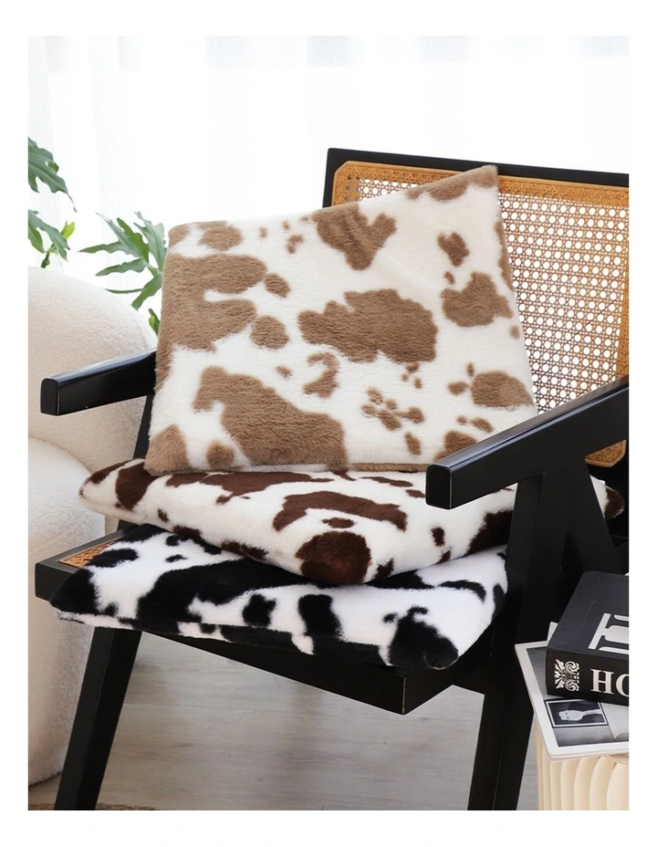 Print Square Cushion in Brown image 3