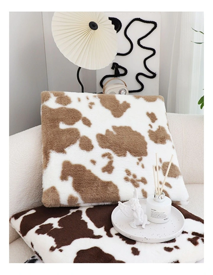Print Square Cushion in Brown image 7