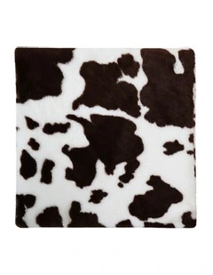 Coffee Cowhide Square Cushion in Multi