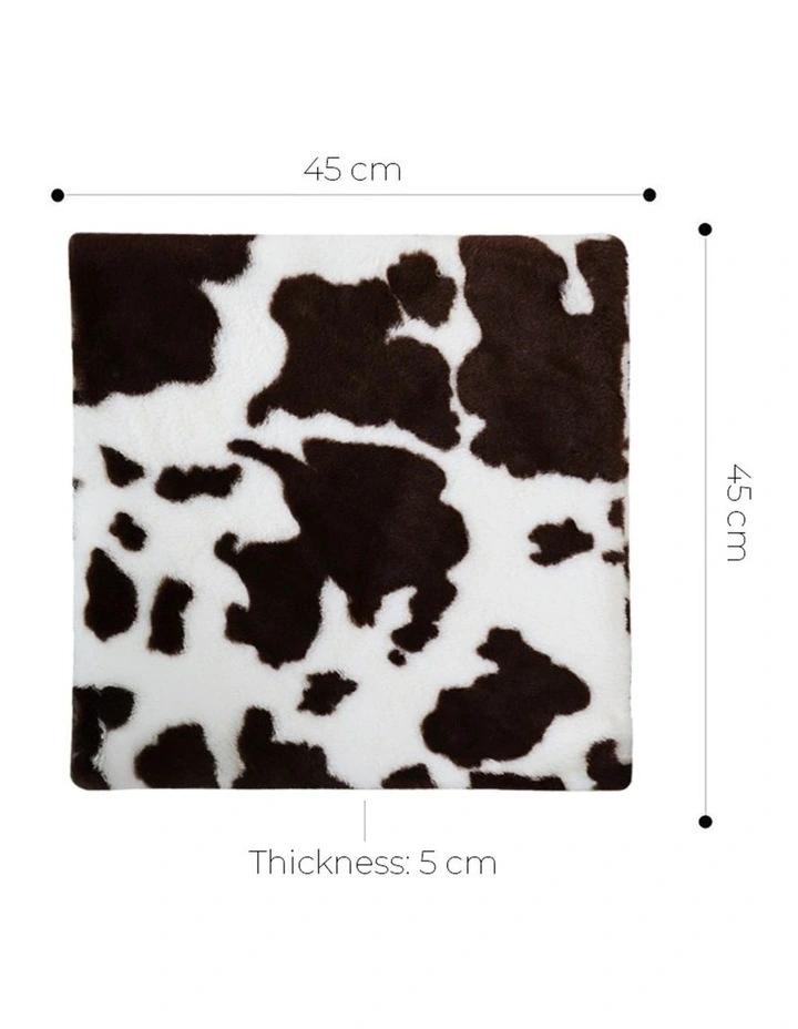 Coffee Cowhide Square Cushion in Multi image 5