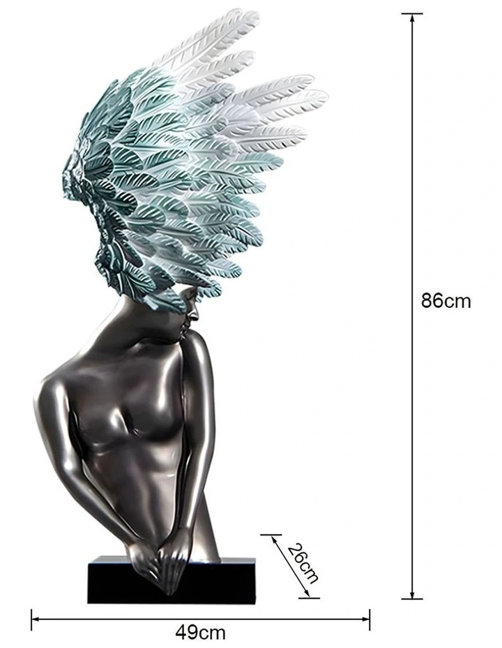 Modern Winged Figure Sculpture in Silver image 5