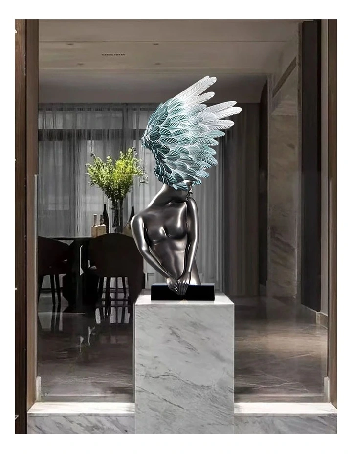 Modern Winged Figure Sculpture in Silver image 6
