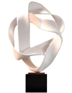 Abstract Loop-Inspired Art Sculpture in White