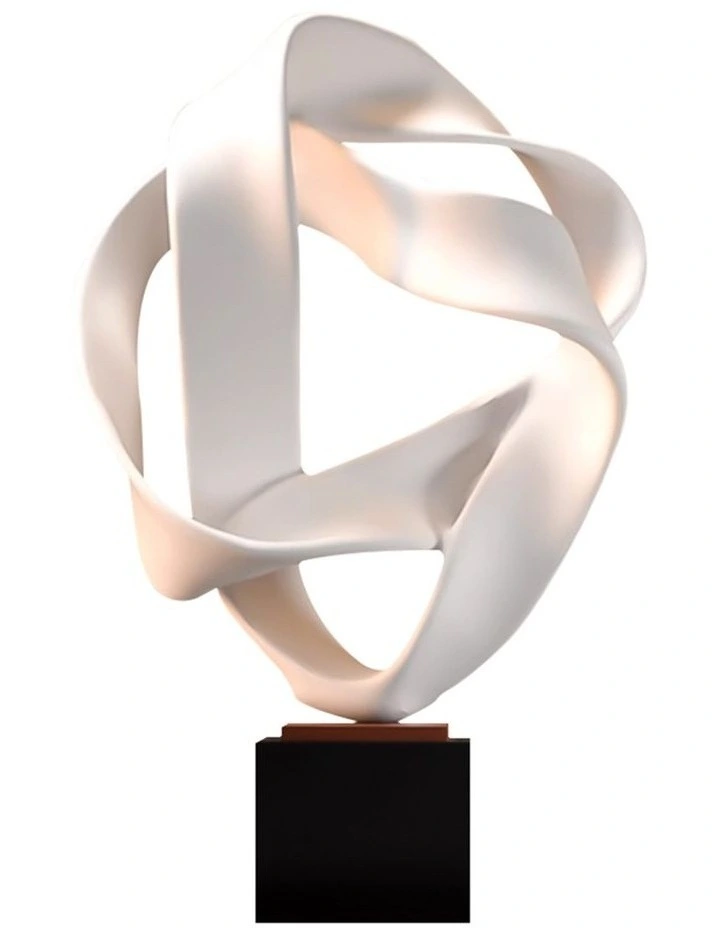 Abstract Loop-Inspired Art Sculpture in White image 1