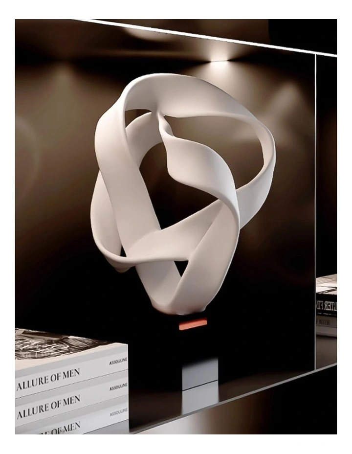 Abstract Loop-Inspired Art Sculpture in White image 2