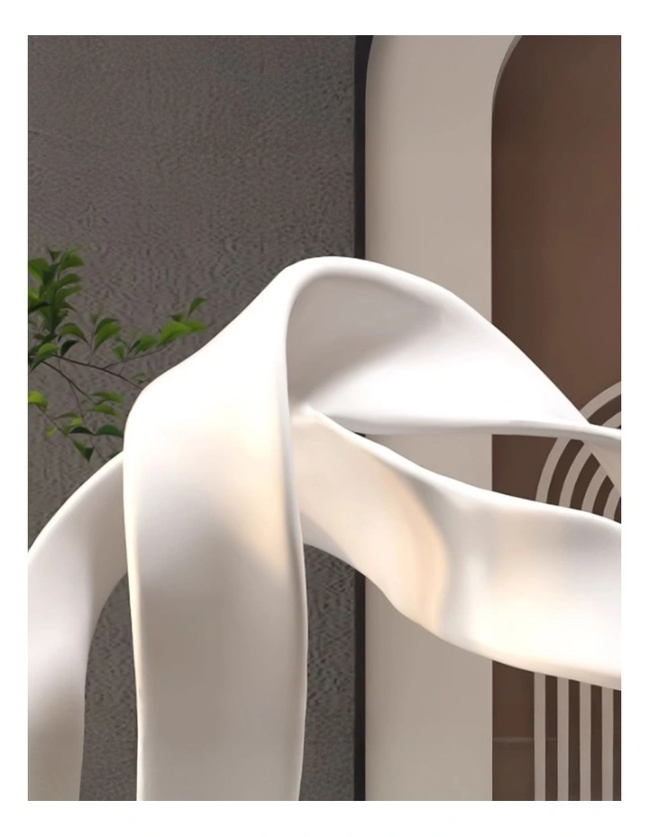 Abstract Loop-Inspired Art Sculpture in White image 4