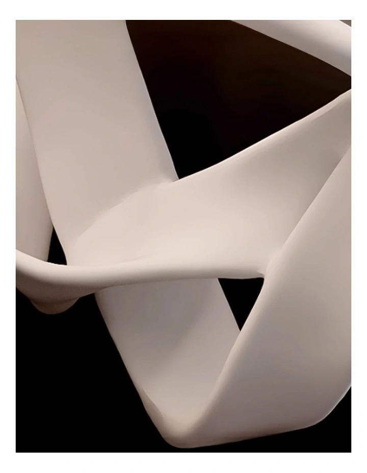 Abstract Loop-Inspired Art Sculpture in White image 5