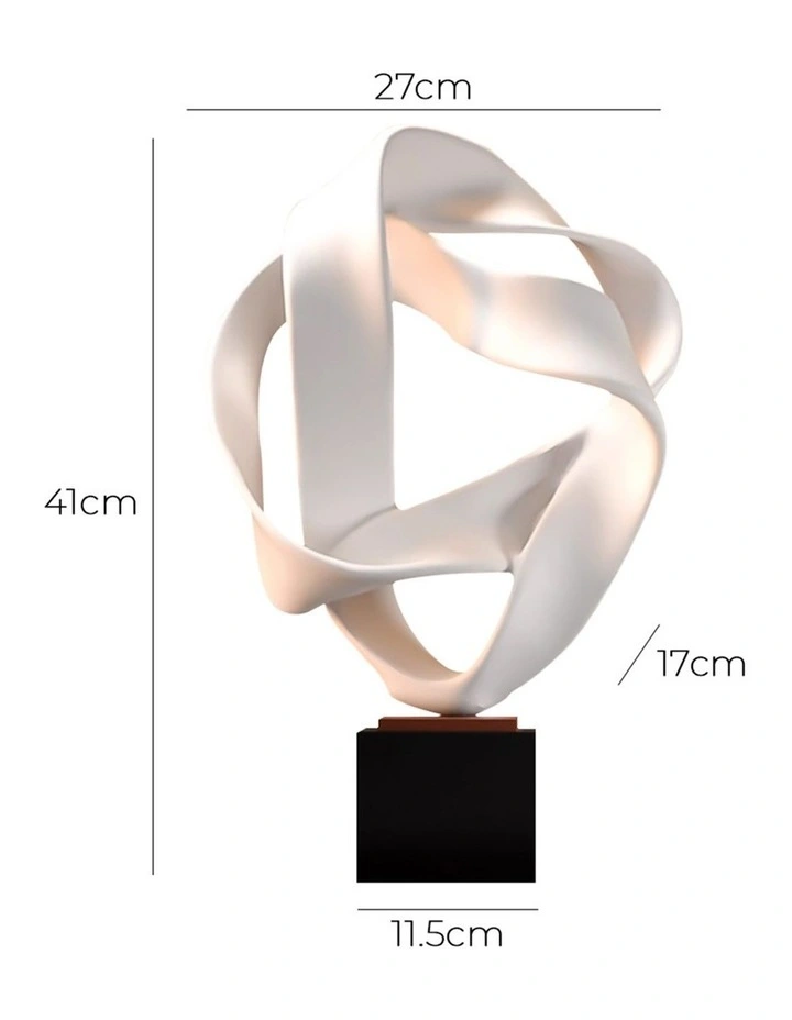 Abstract Loop-Inspired Art Sculpture in White image 6
