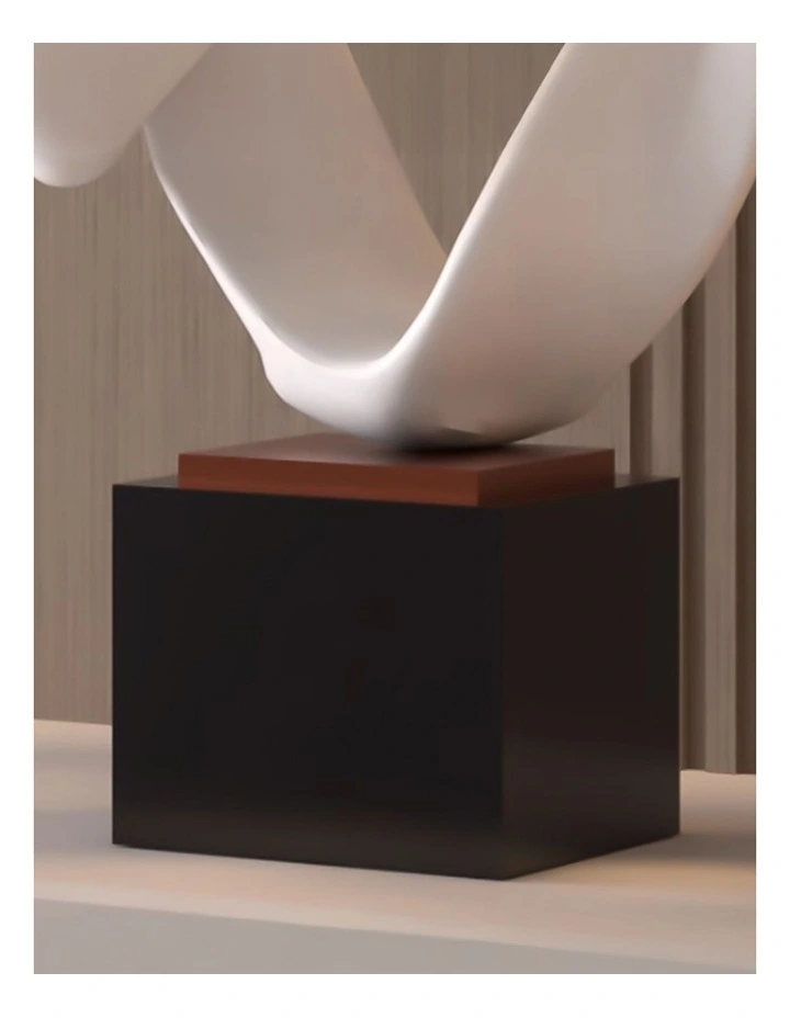 Abstract Loop-Inspired Art Sculpture in White image 7