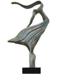 Modern Abstract Dancer Sculpture in Grey