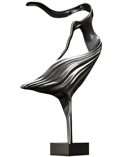 Modern Abstract Dancer Sculpture in Black