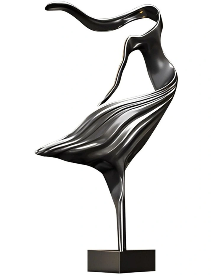 Modern Abstract Dancer Sculpture in Black image 1