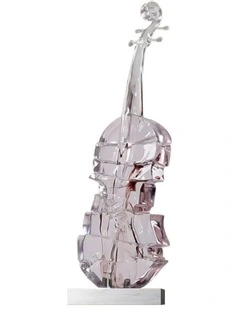 Crystal Violin Fiberglass Sculpture in Clear
