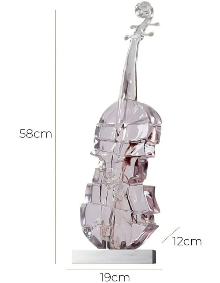 Crystal Violin Fiberglass Sculpture in Clear image 6
