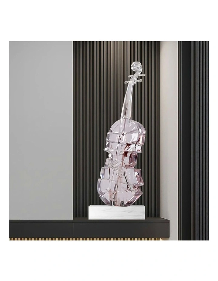 Crystal Violin Fiberglass Sculpture in Clear image 3