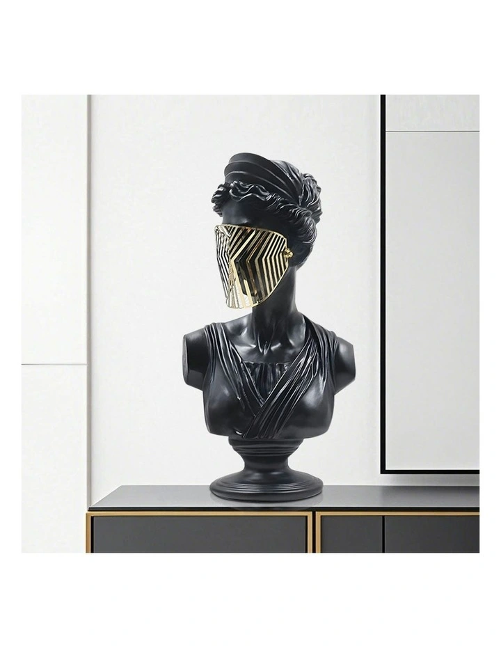 Classical Bust Sculpture 40cm in Black image 2