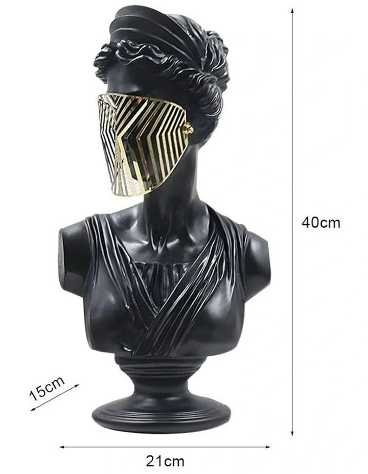 Classical Bust Sculpture 40cm in Black image 5