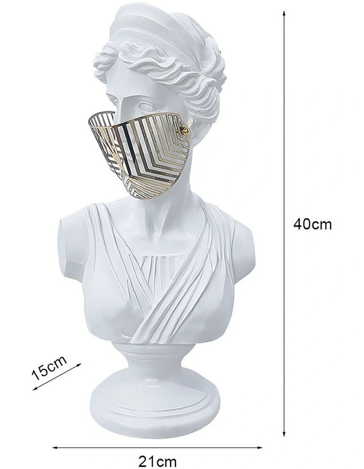 Classical Bust Sculpture 40cm in White image 5