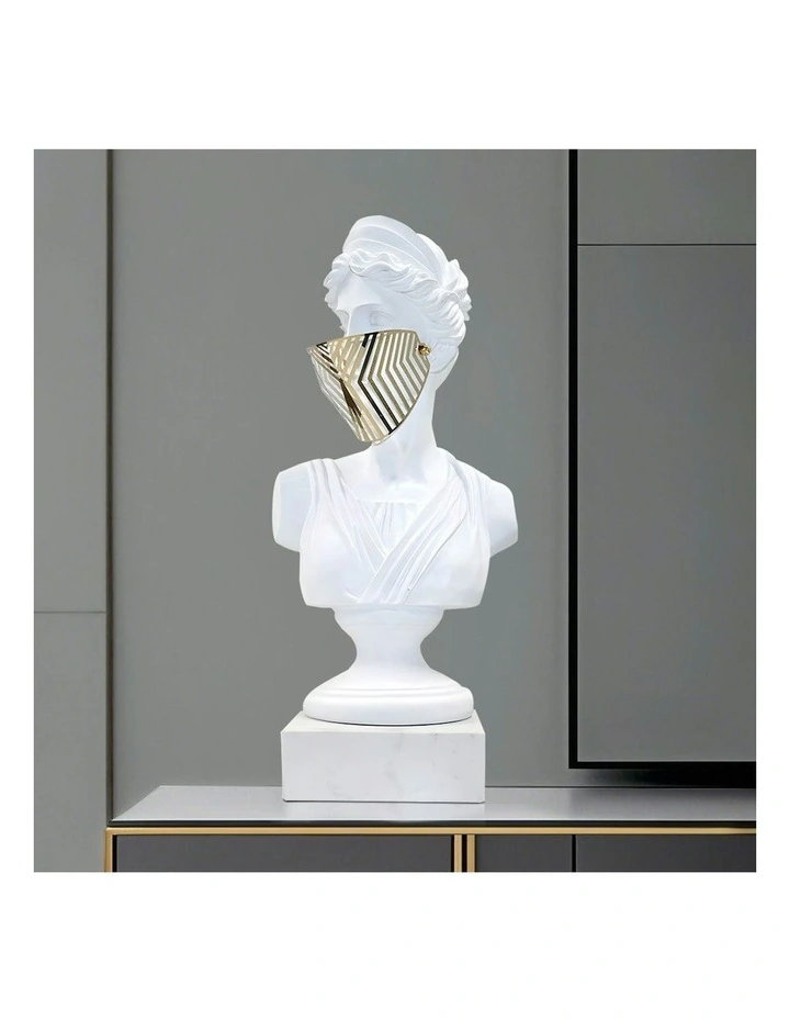 Classical Bust Sculpture 45cm in White image 2