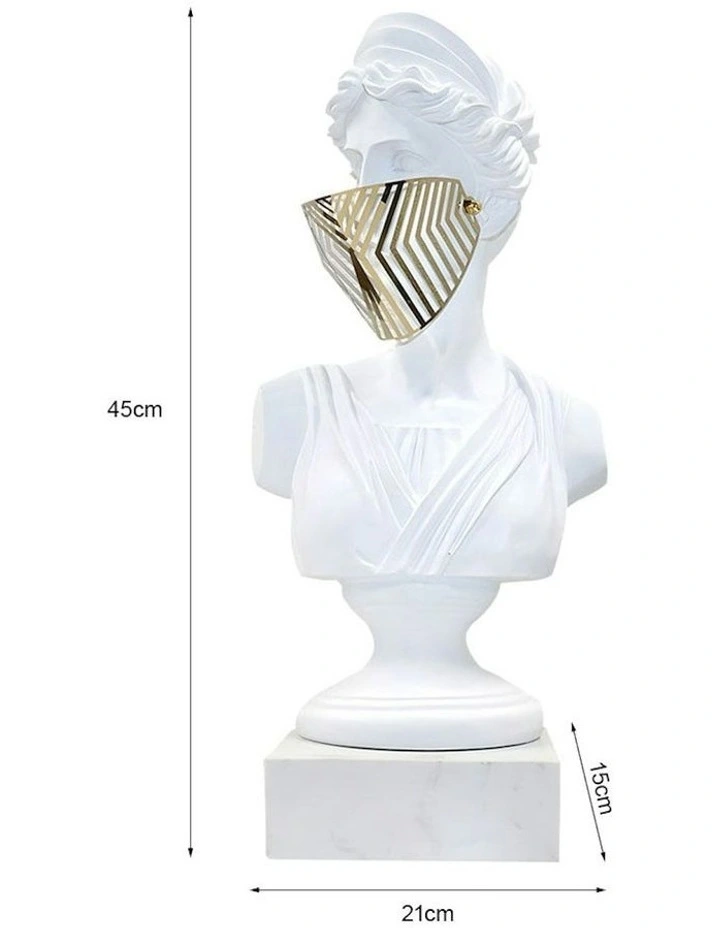 Classical Bust Sculpture 45cm in White image 6