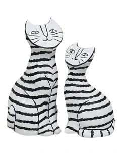Striped Resin Sculptures Set in Multi