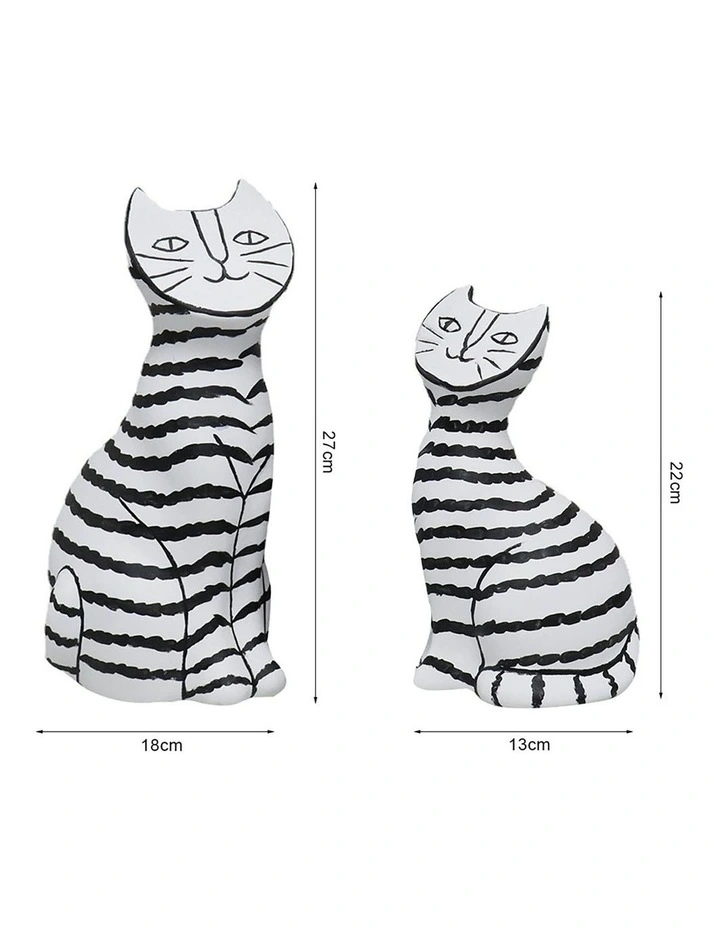 Striped Resin Sculptures Set in Multi image 4