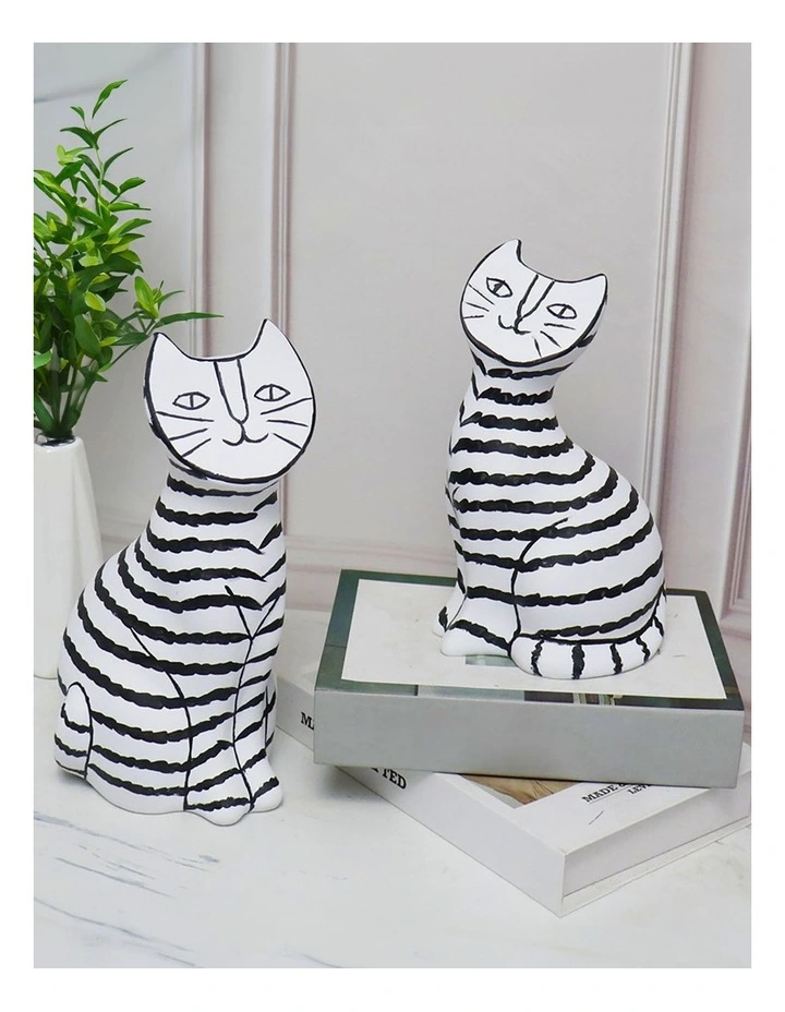 Striped Resin Sculptures Set in Multi image 5