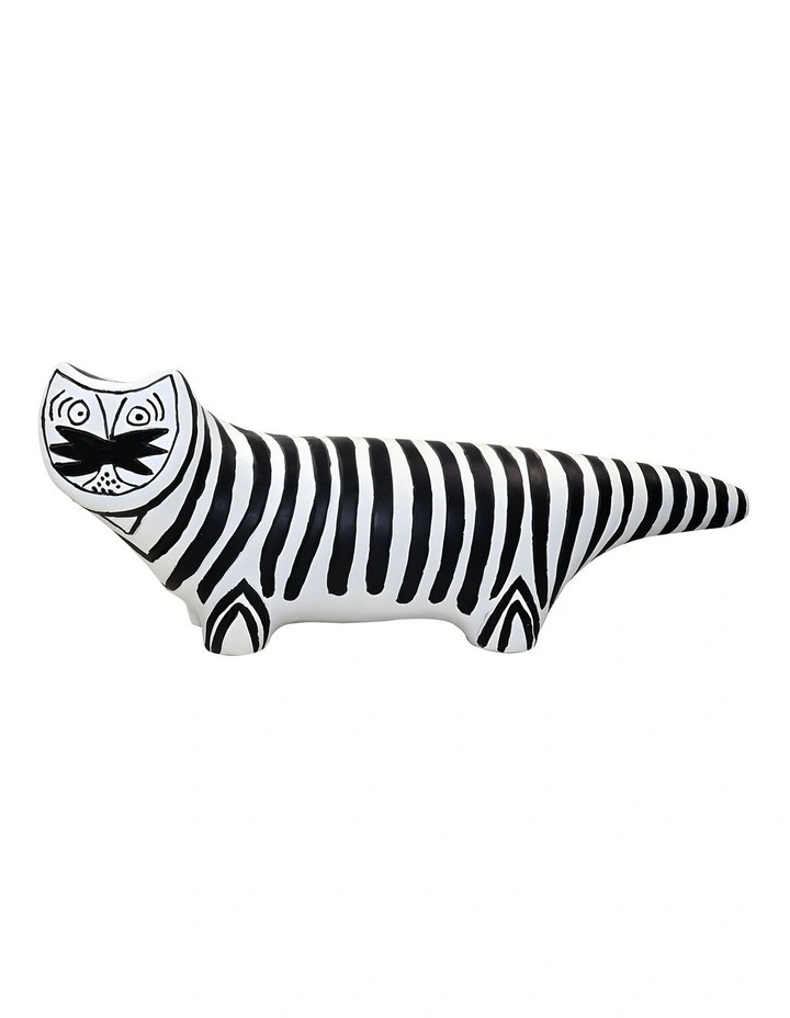 Elongated Striped Resin Sculpture in Multi image 1